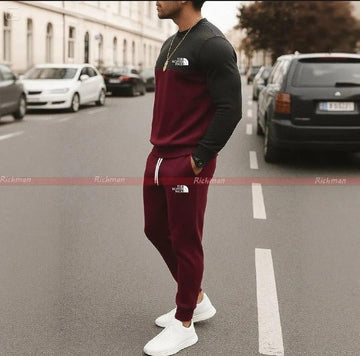 Product Name: 2 Pcs Men's Micro Printed Sweatshirt Track Suit