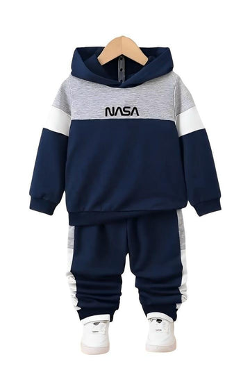 Product Name: 2 Pcs Boy's Fleece Printed Hoodie Tracksuit