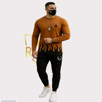 Product Name: 2 Pcs Men's Micro Printed Track Suit