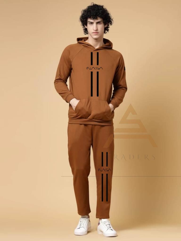 Product Name: 2 Pcs Men's Fleece Printed Hoodie Track Suit